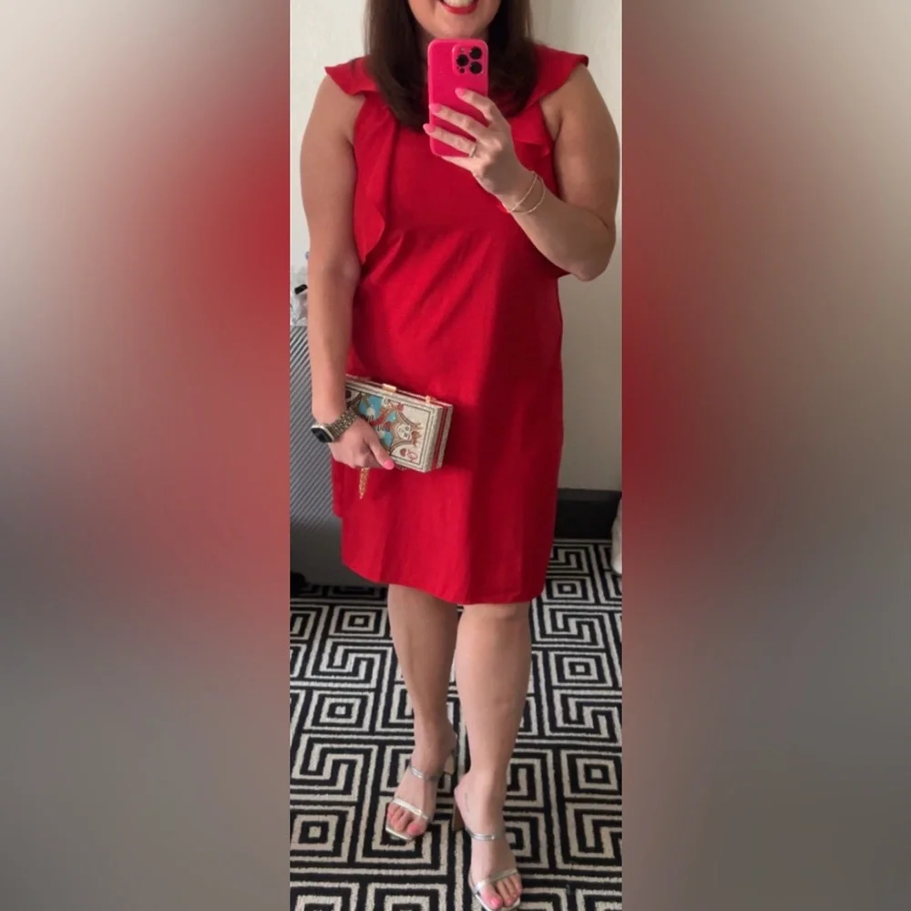 Charming Charlie Red Ruffle Mini Dress - Picture 3 of 3